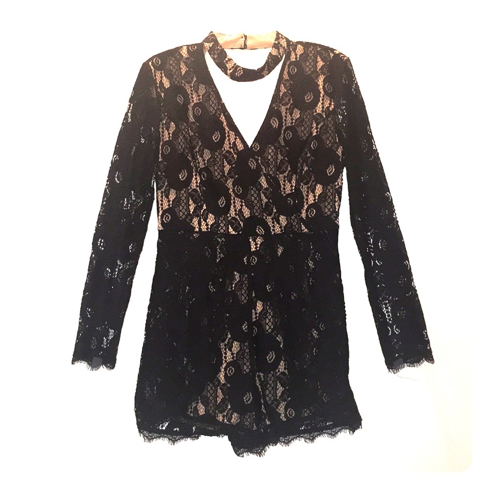 Black Lace Romper